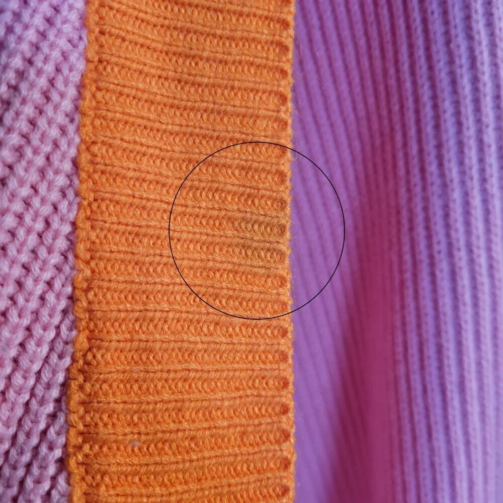 Women’s Color Matching Casual Loose Long-sleeved Knitted Cardigan (Size: L)